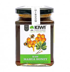 Kiwi Kisan Window Raw Mahua Honey   Glass Jar  350 grams